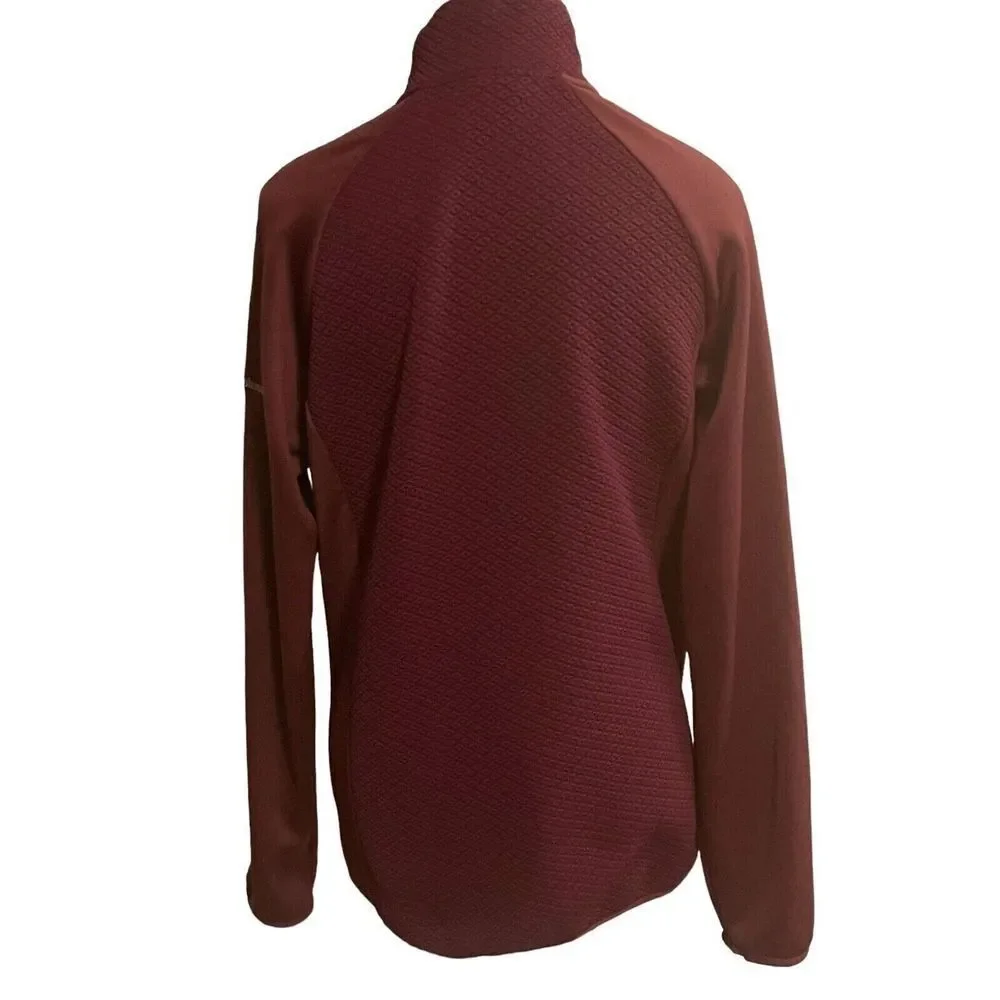 Columbia Maroon Athletic  Full Zip Jacket Zip Pocket Long‎ Sleeve Womens Large